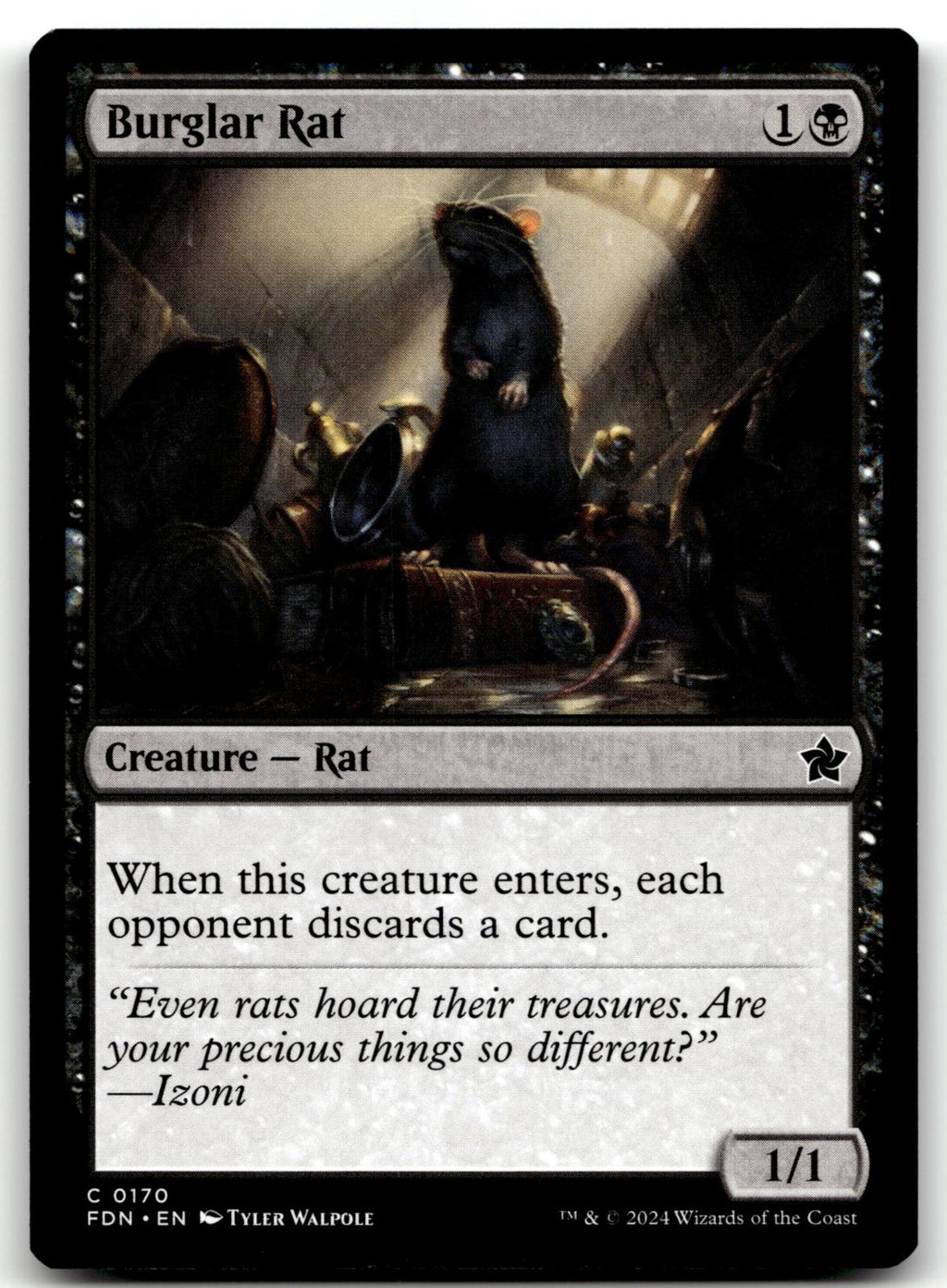 Burglar Rat 170 Common Foundations Magic: The Gathering Near Mint