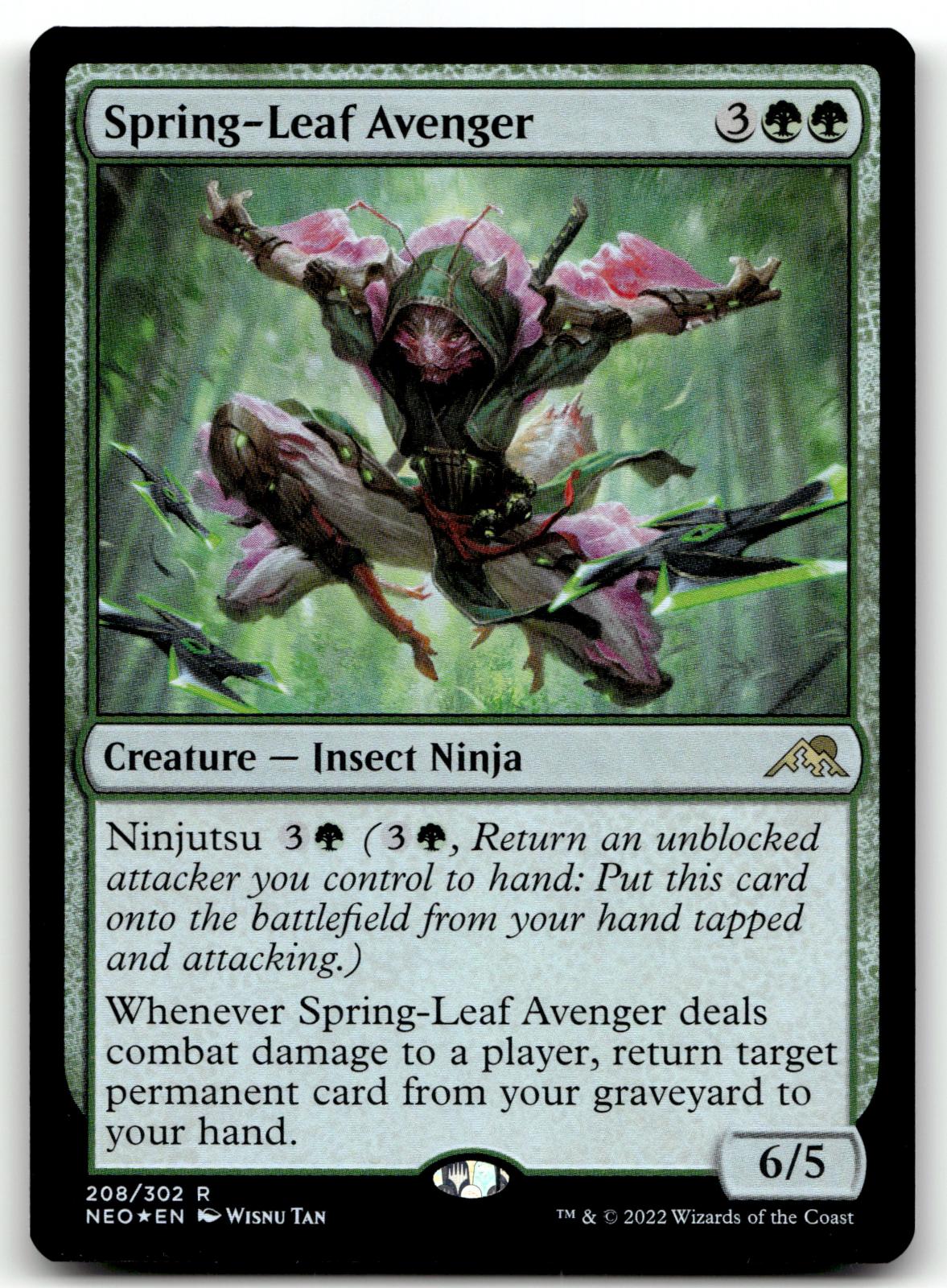 Spring-Leaf Avenger 208 Rare Kamigawa: Neon Dynasty Magic: The Gathering Foil NM