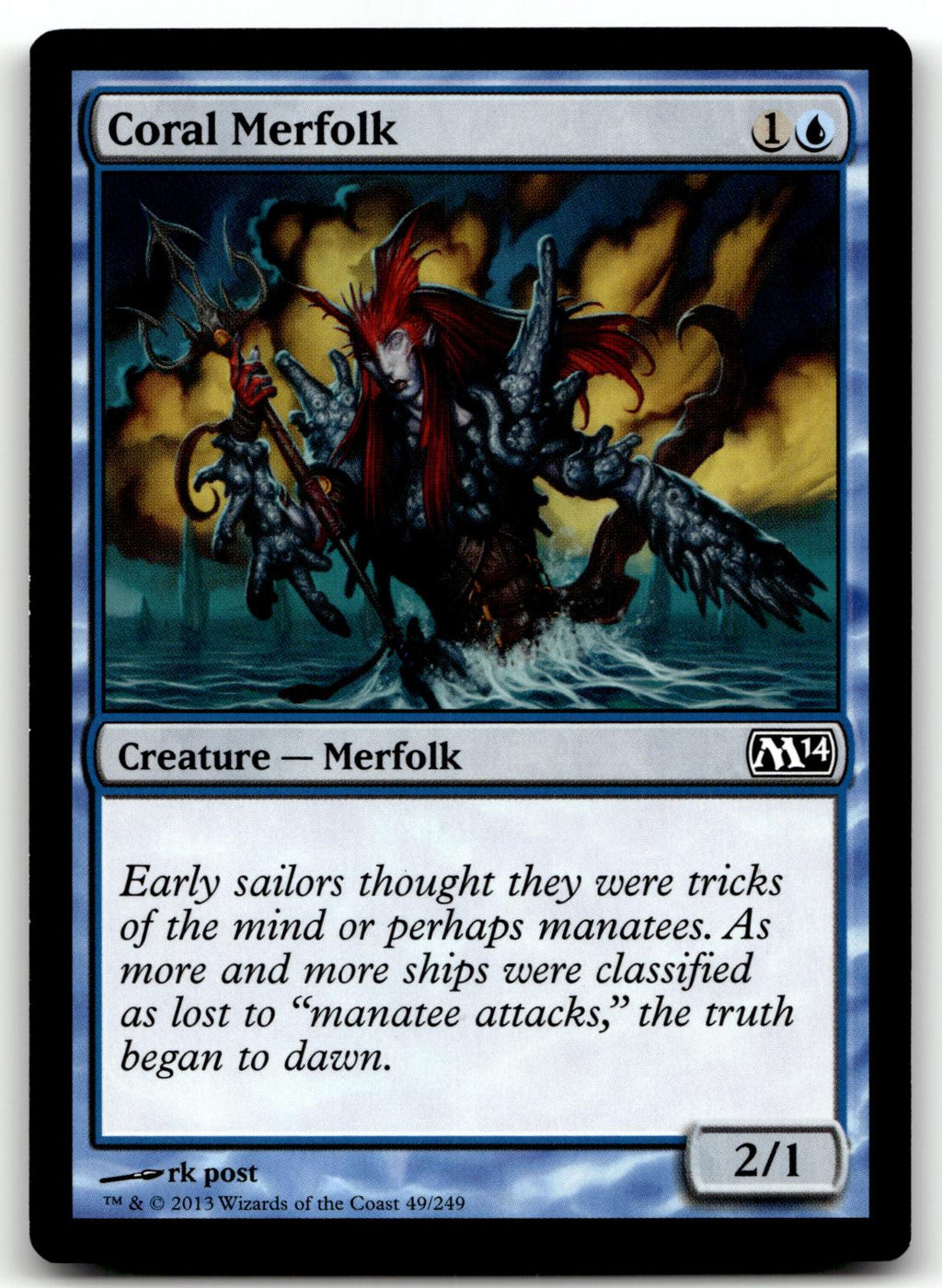 Coral Merfolk 49 Common Magic 2014 (M14) Magic: The Gathering Near Mint