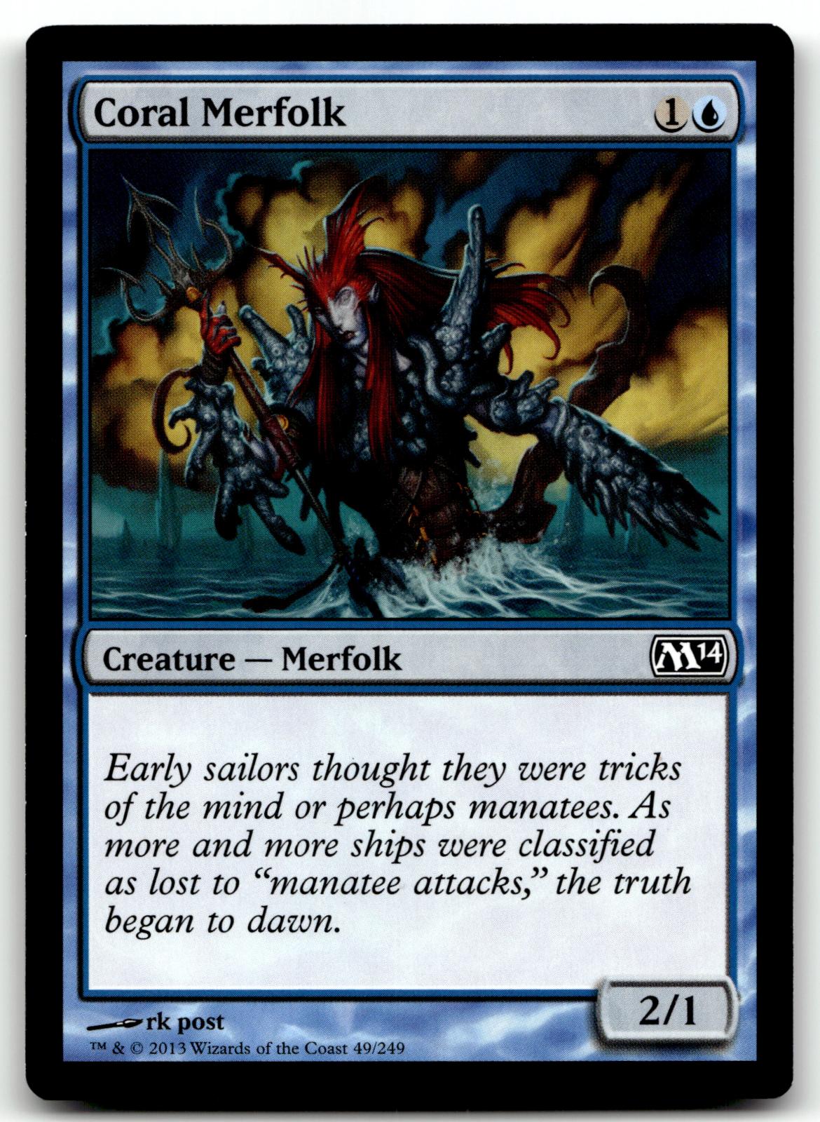 Coral Merfolk 49 Common Magic 2014 (M14) Magic: The Gathering Near Mint