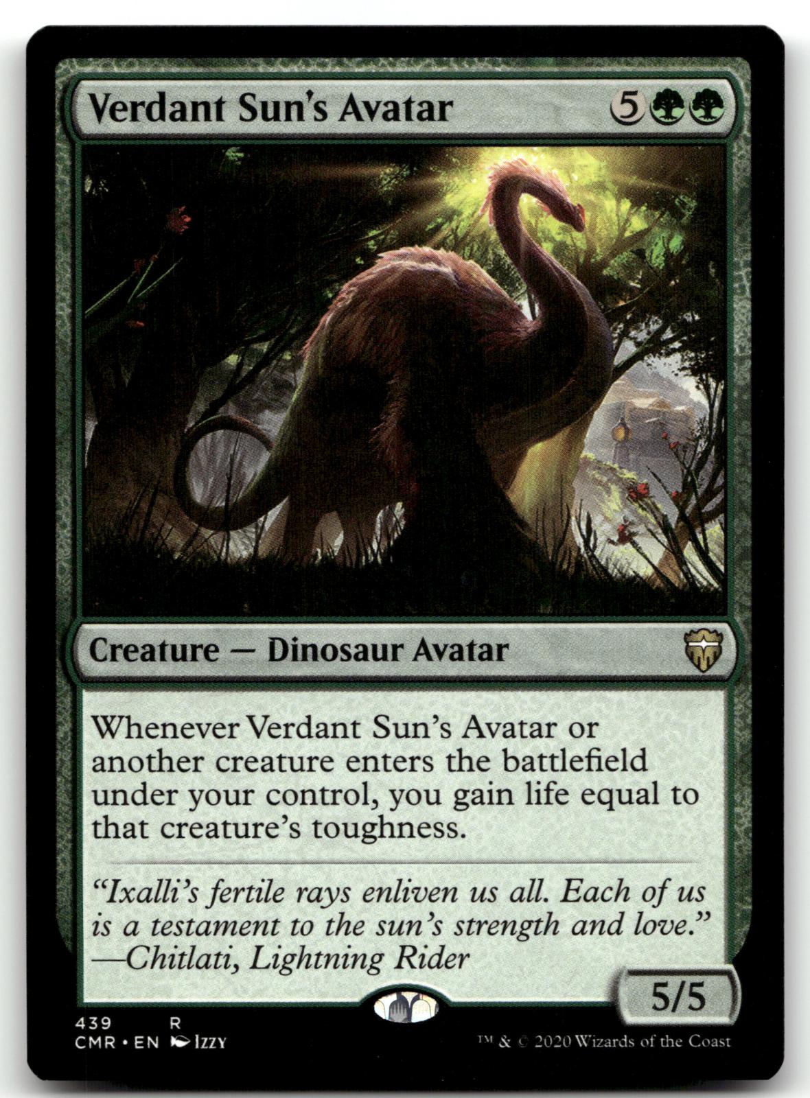 Verdant Sun's Avatar 439 Rare Commander Legends Magic: The Gathering Near Mint