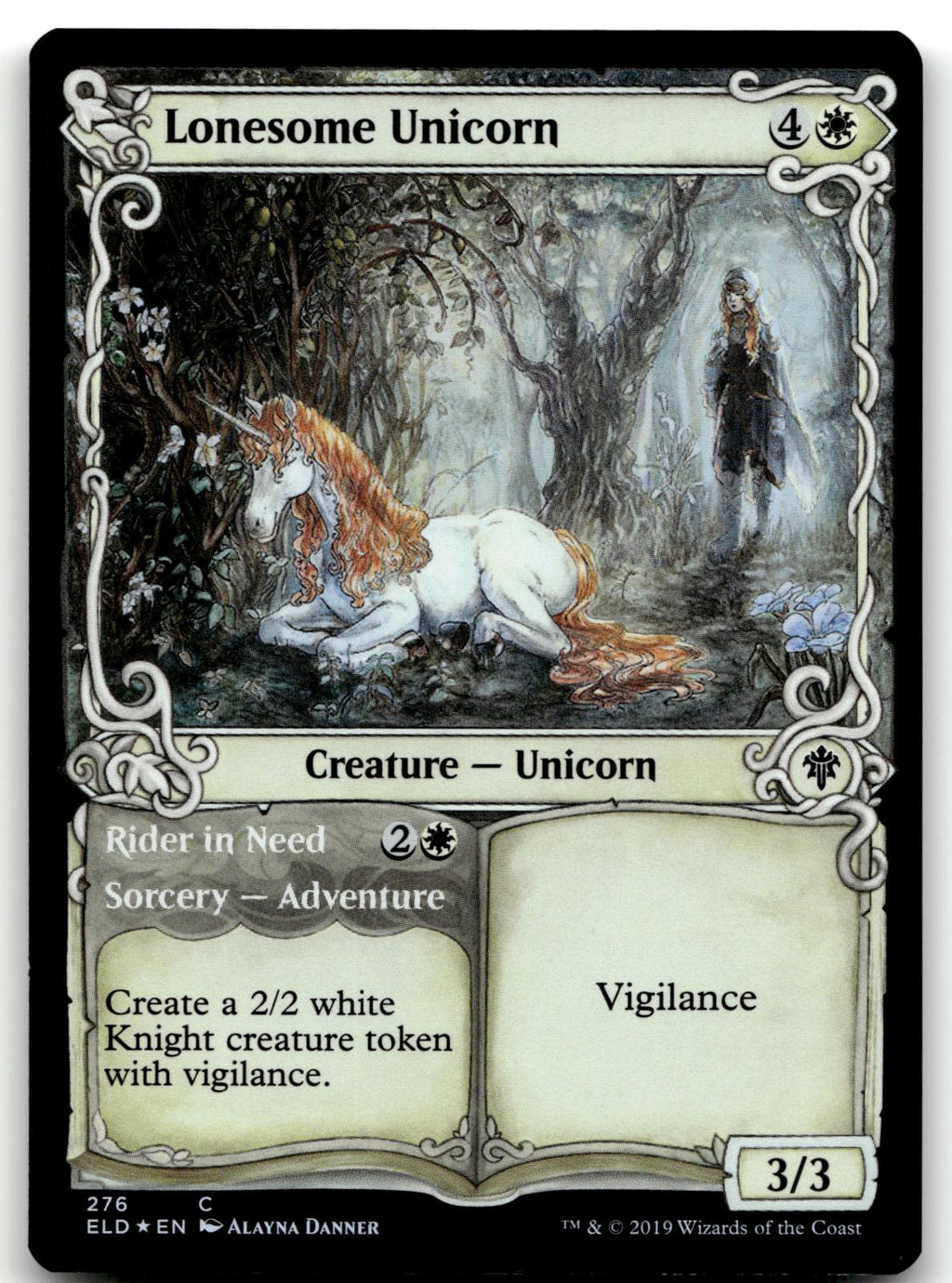 Lonesome Unicorn (Showcase) 276 Throne of Eldraine Magic: The Gathering Foil NM