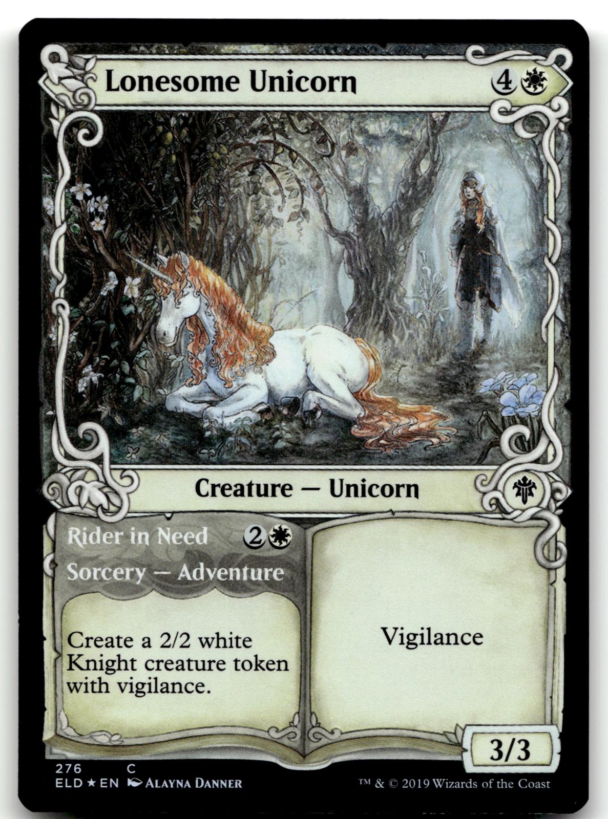Lonesome Unicorn (Showcase) 276 Throne of Eldraine Magic: The Gathering Foil NM