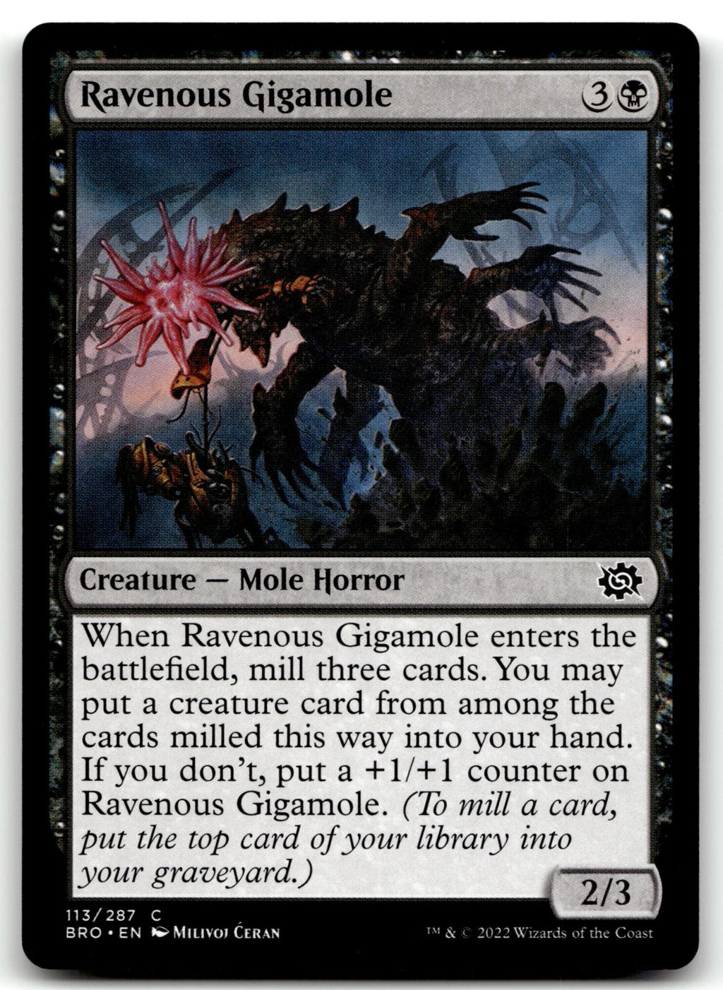Ravenous Gigamole 113 Common The Brothers' War Magic: The Gathering Near Mint