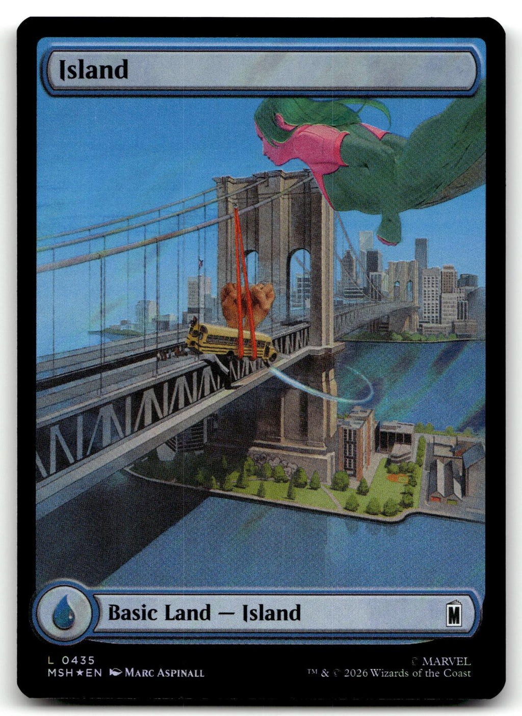 Island (0435) (Surge Foil) 435 Holo Marvel Super Heroes Magic: The Gathering NM