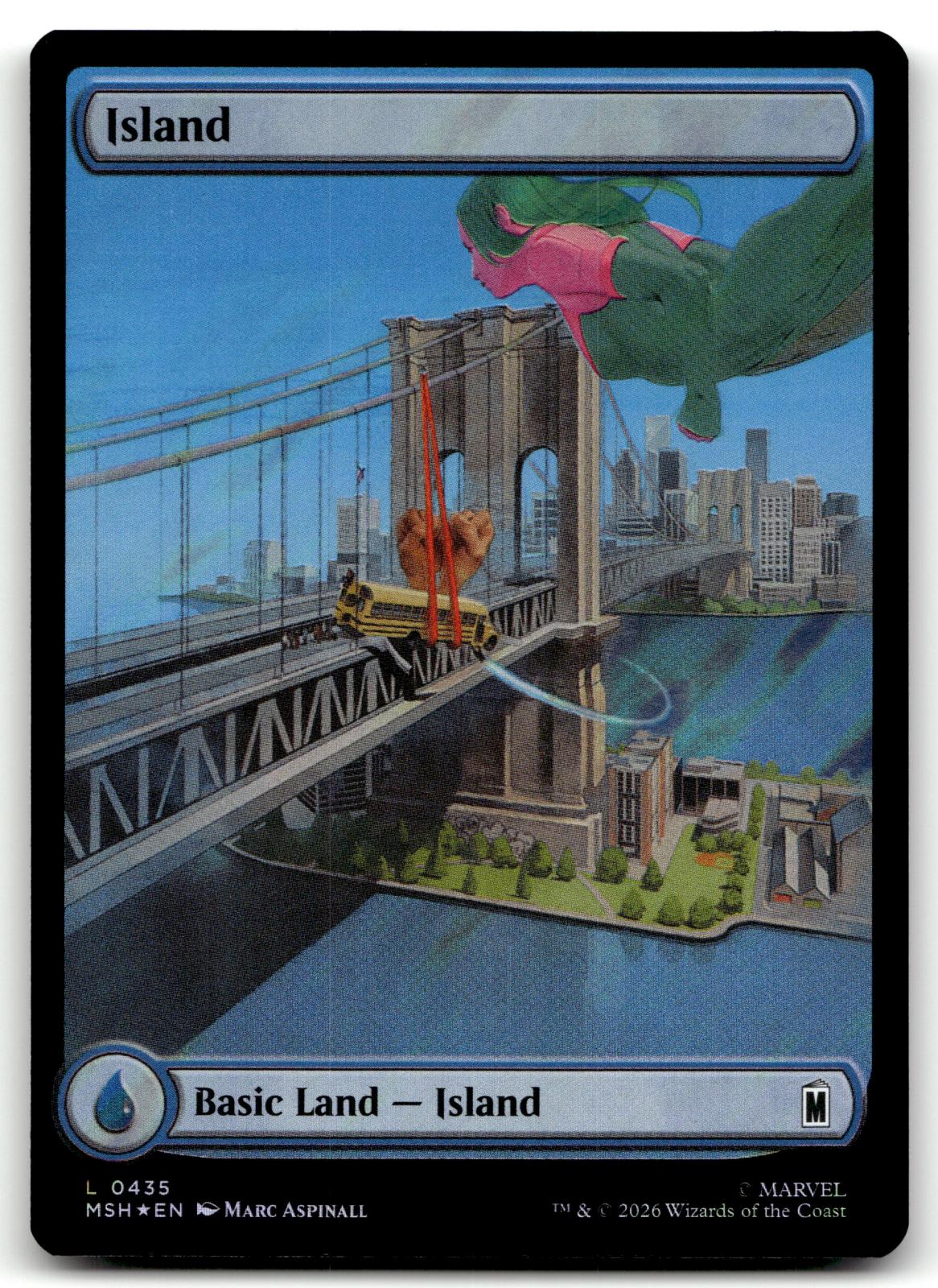 Island (0435) (Surge Foil) 435 Holo Marvel Super Heroes Magic: The Gathering NM