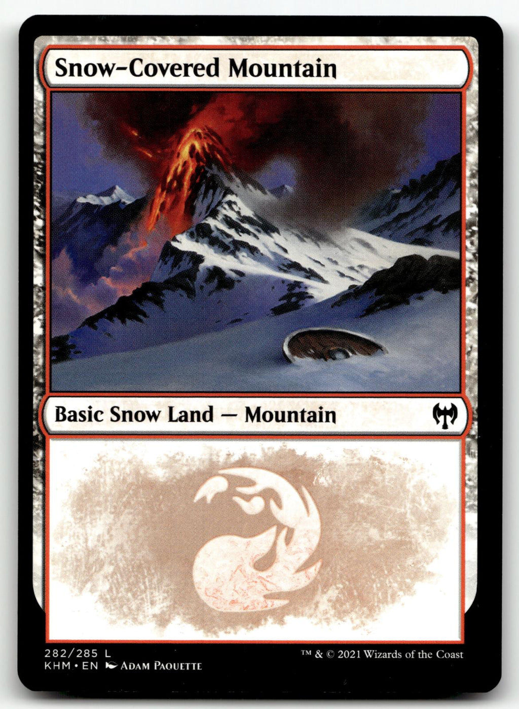 Snow-Covered Mountain (282) 282 Land Kaldheim Magic: The Gathering Near Mint