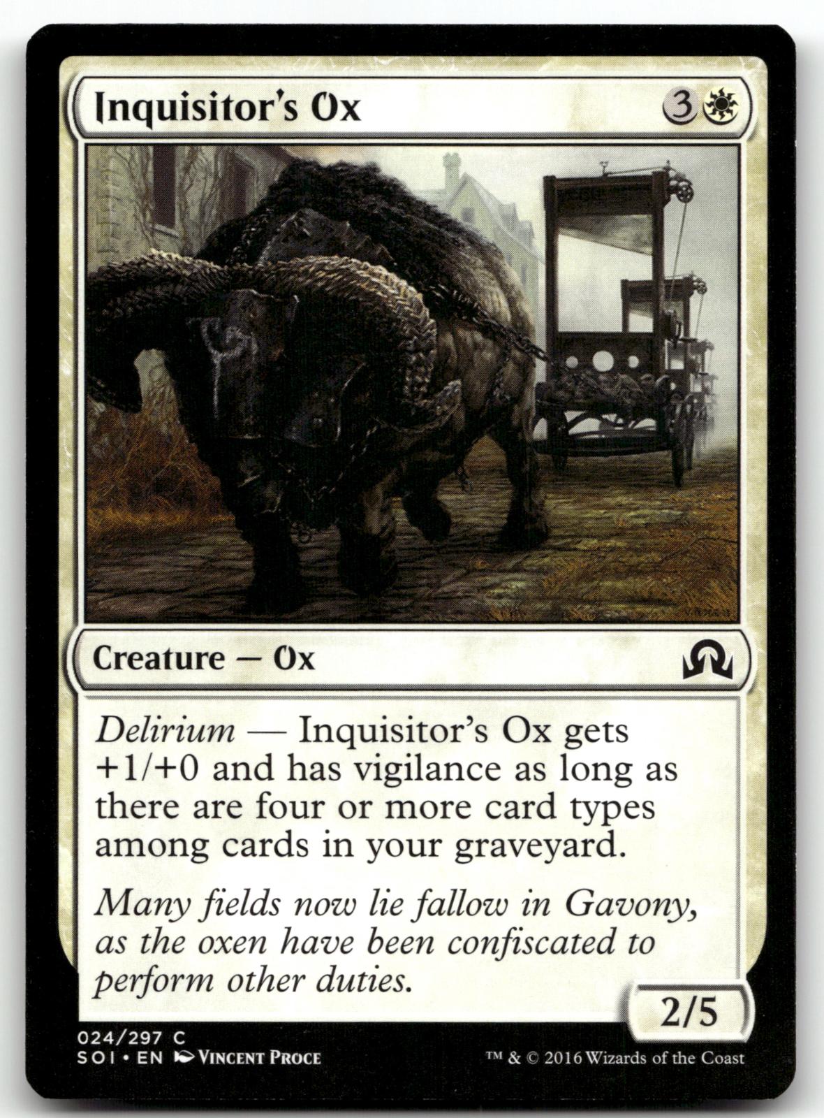 Inquisitor's Ox 24 Common Shadows over Innistrad Magic: The Gathering Near Mint