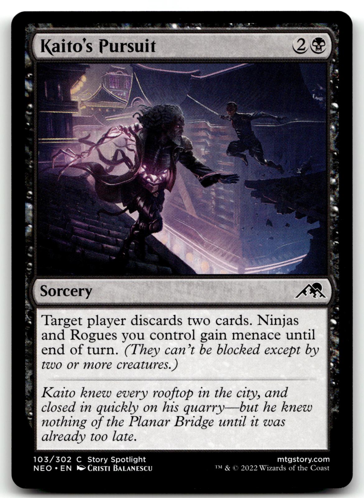 Kaito's Pursuit 103 Common Kamigawa: Neon Dynasty Magic: The Gathering Near Mint
