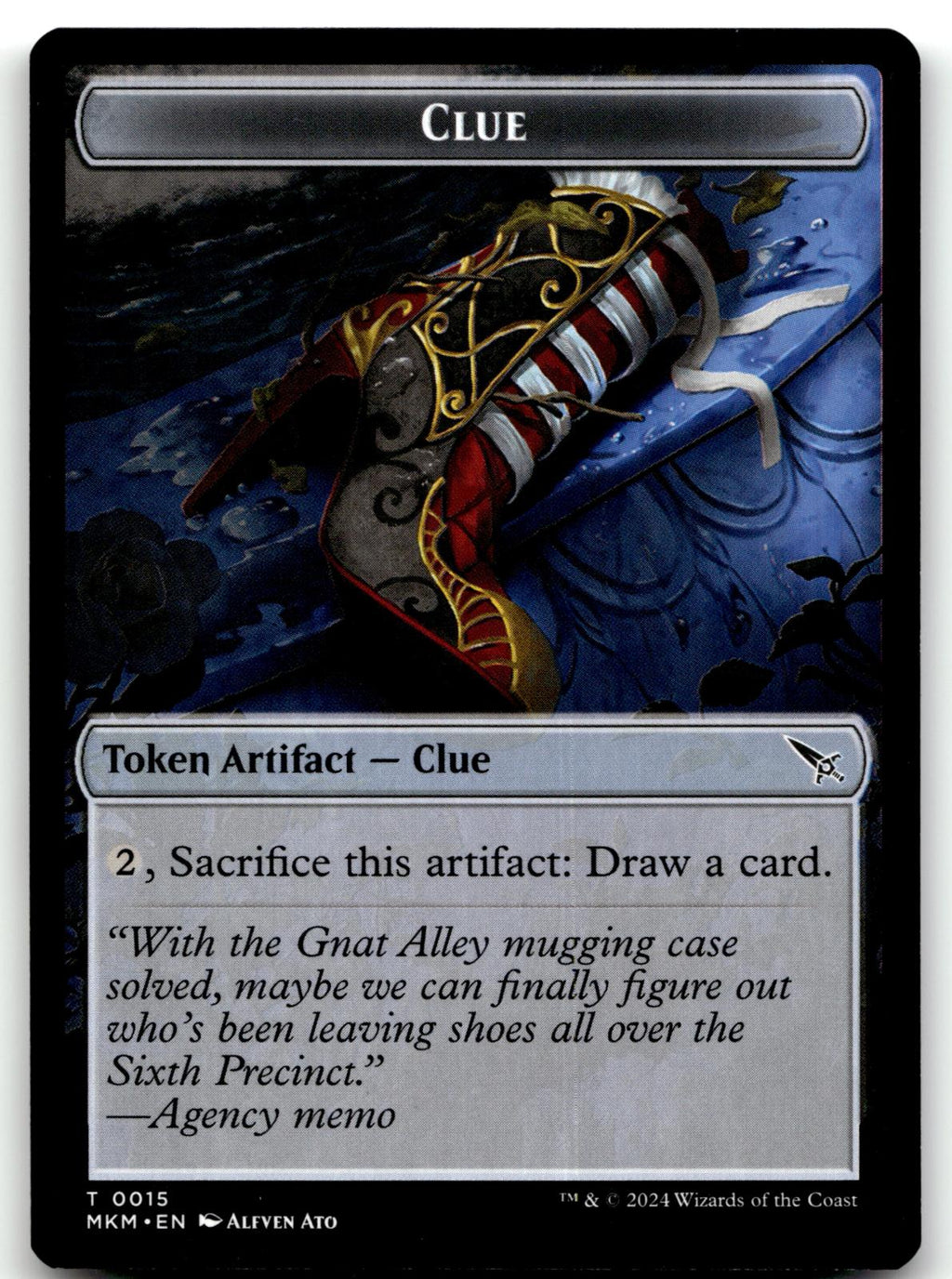 Clue (0015) // A 0042 Double-Sided Token 15 // 42 Murders at Karlov Manor Magic