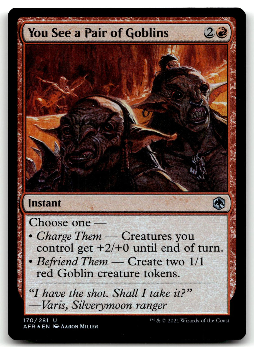 You See a Pair of Goblins 170 Adventures in the Forgotten Realms Magic: The Gathering Foil NM