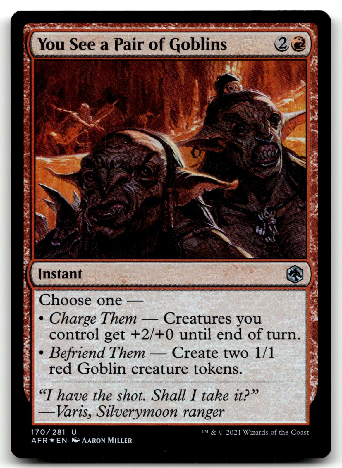 You See a Pair of Goblins 170 Adventures in the Forgotten Realms Magic: The Gathering Foil NM