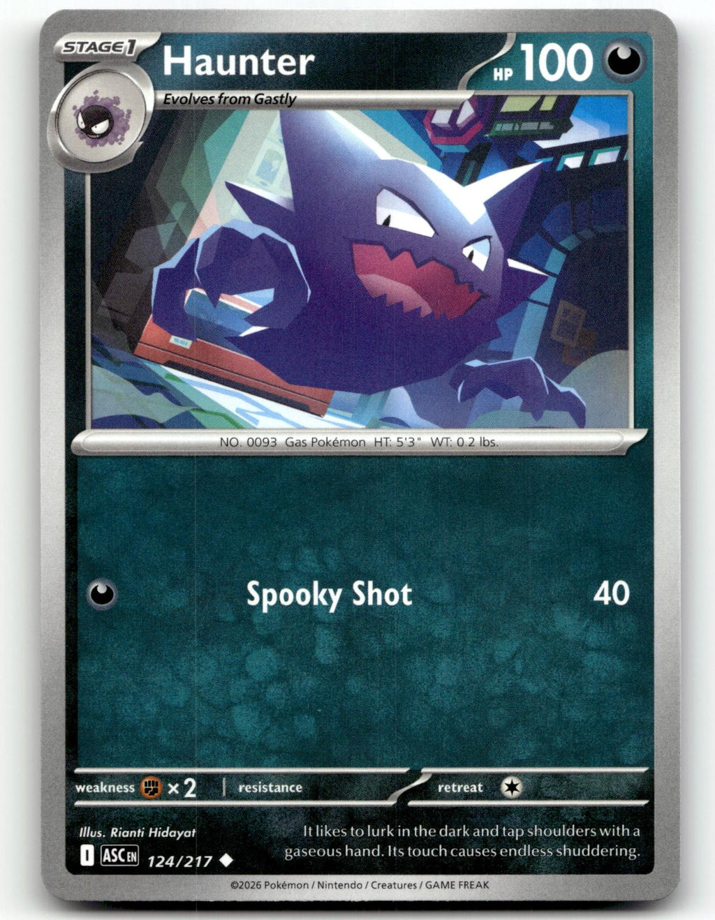 Haunter 124/217 Uncommon Ascended Heroes Pokemon Near Mint