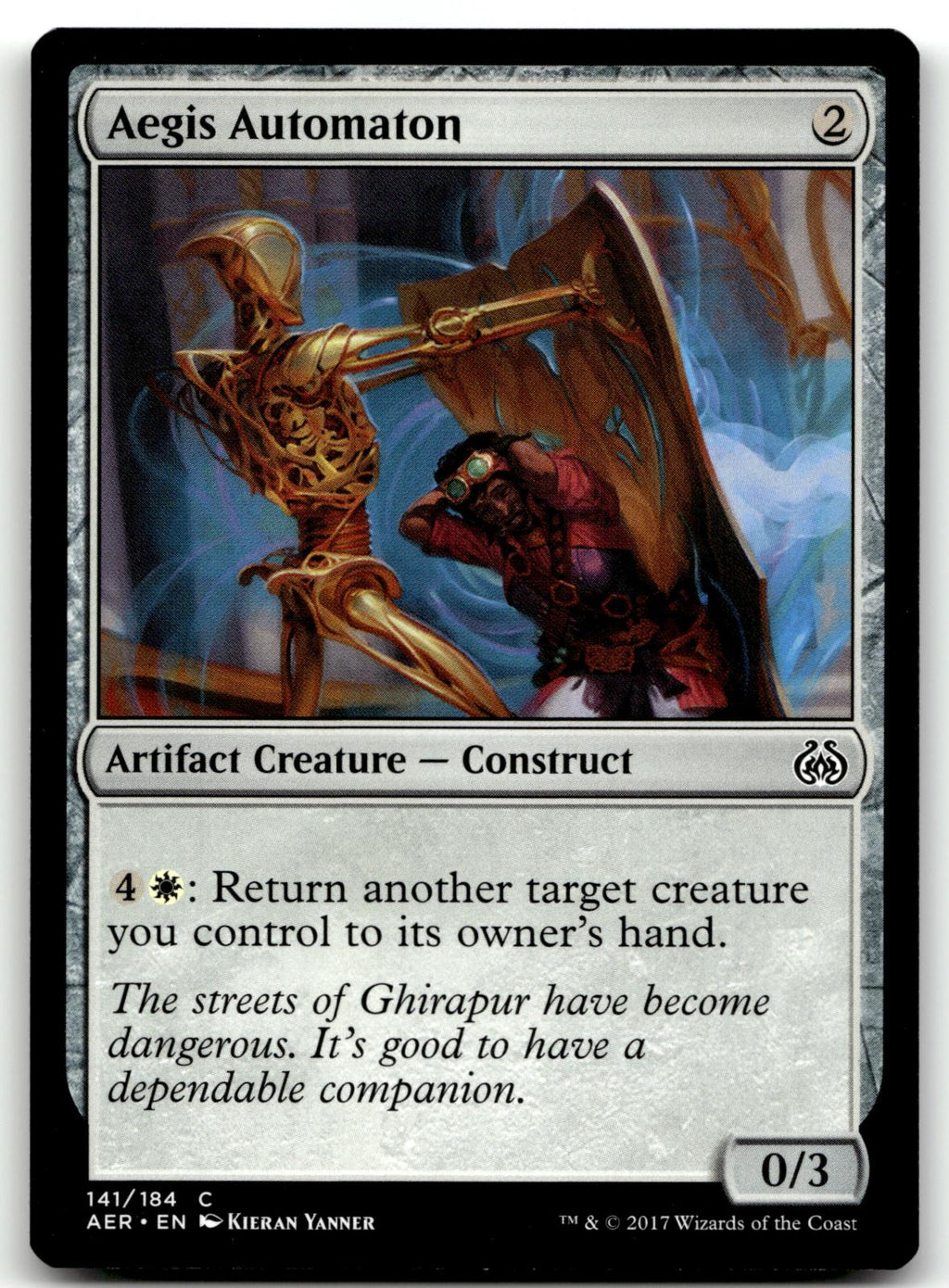 Aegis Automaton 141 Common Aether Revolt Magic: The Gathering Near Mint