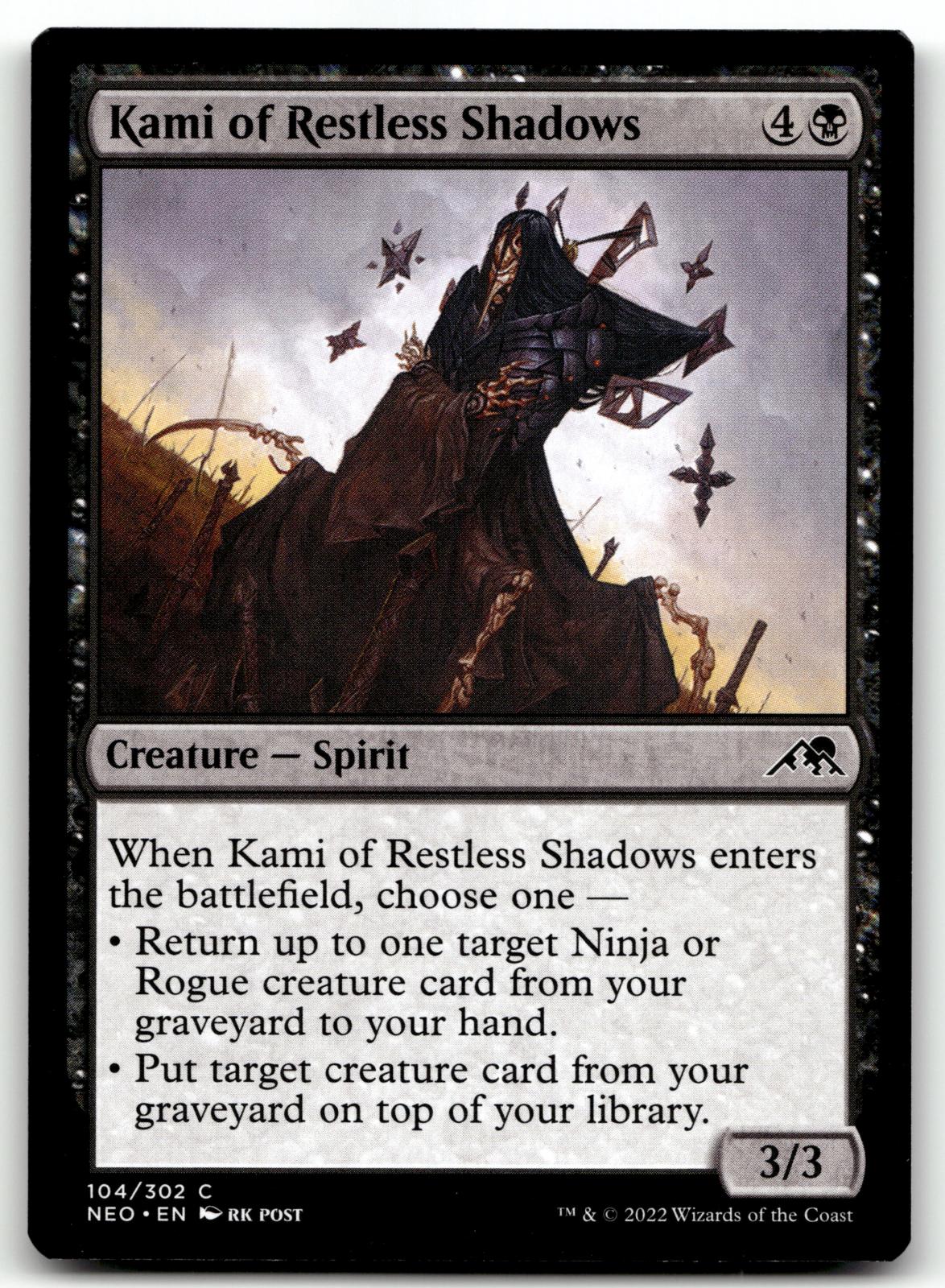 Kami of Restless Shadows 104 Kamigawa: Neon Dynasty Magic: The Gathering NM