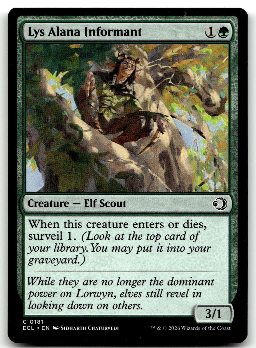Lys Alana Informant 181 Common Lorwyn Eclipsed Magic: The Gathering Near Mint