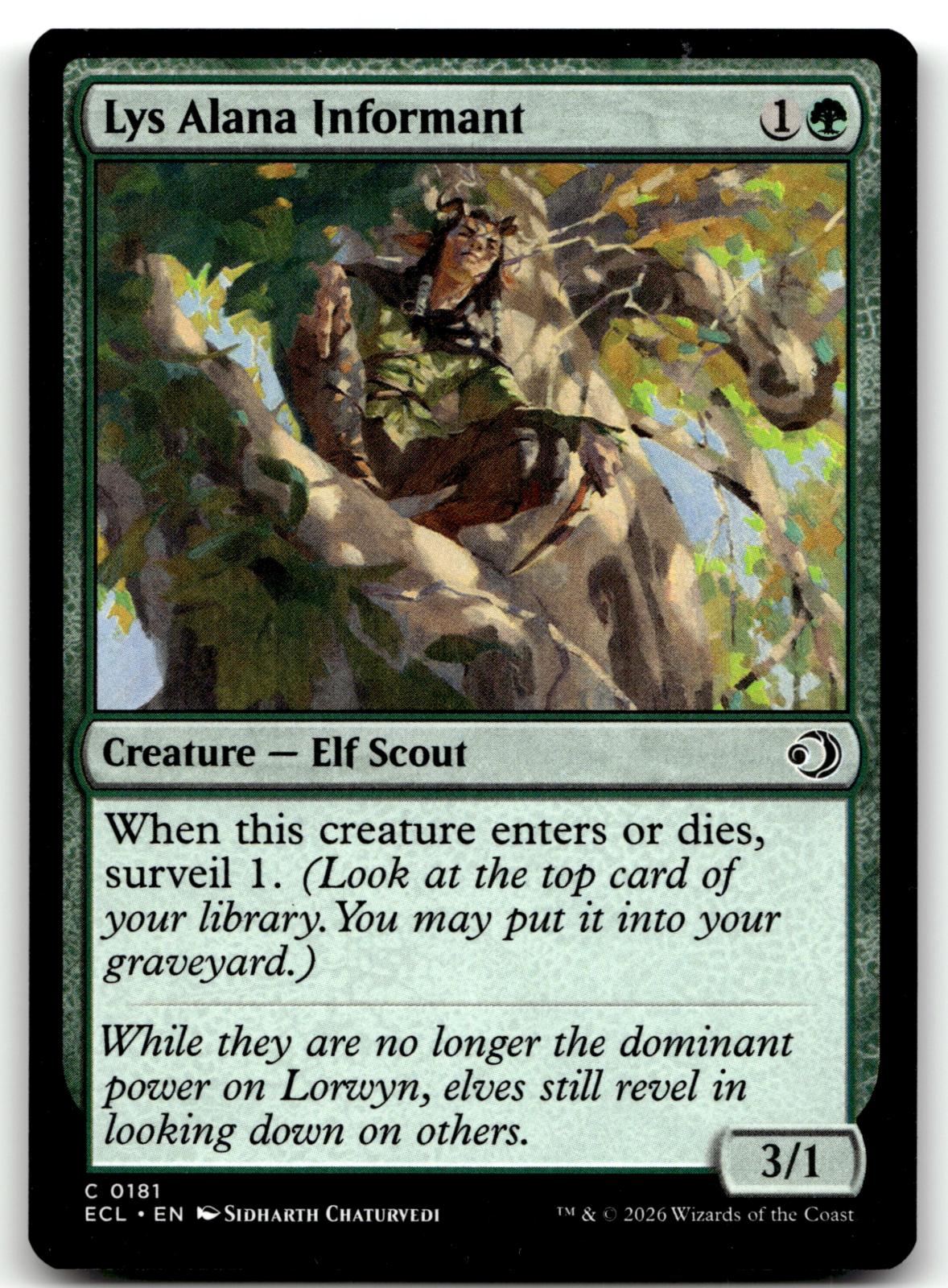 Lys Alana Informant 181 Common Lorwyn Eclipsed Magic: The Gathering Near Mint