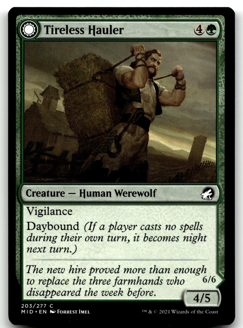 Tireless Hauler 203 Common Innistrad: Midnight Hunt Magic: The Gathering NM