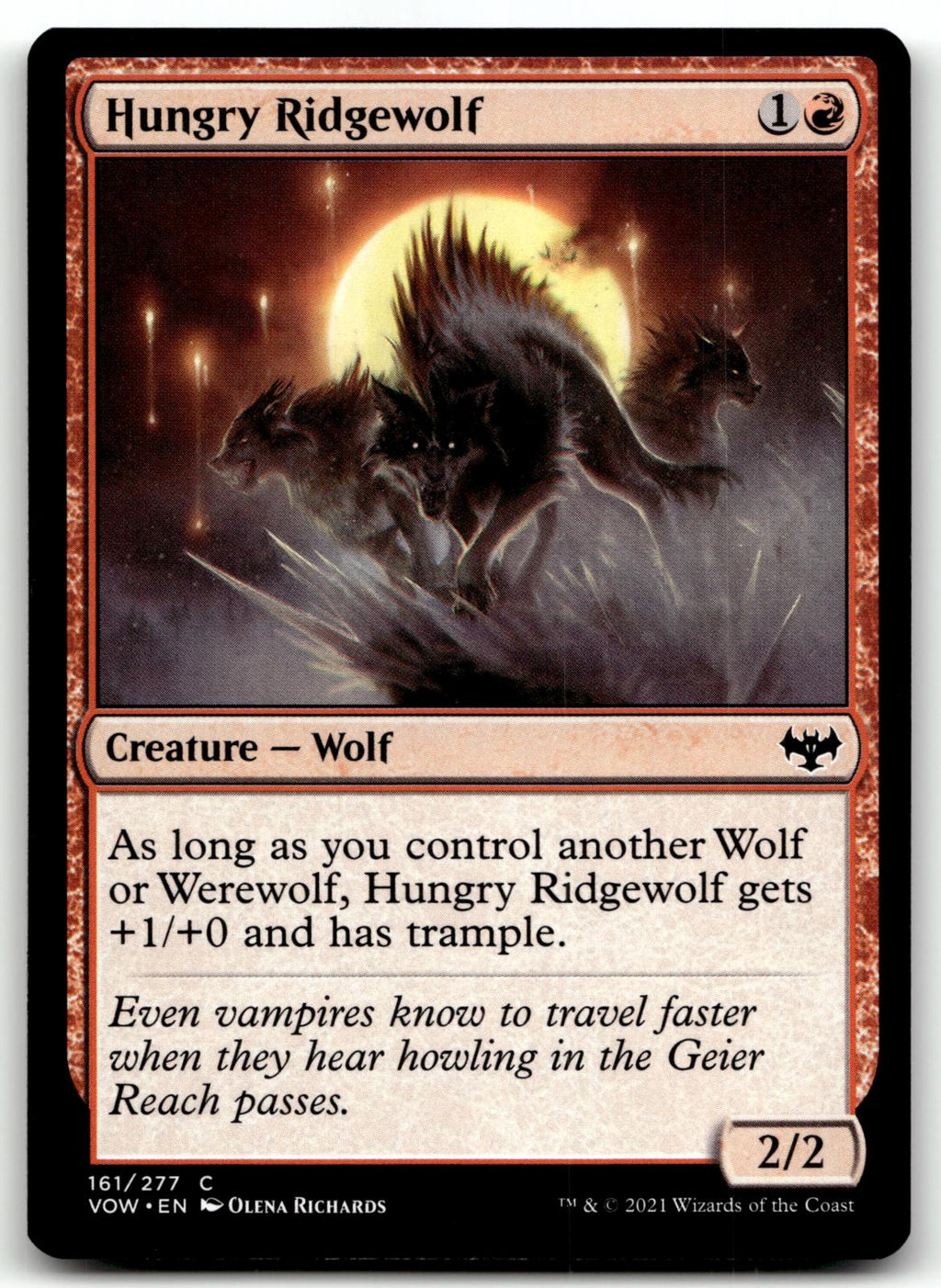 Hungry Ridgewolf 161 Common Innistrad: Crimson Vow Magic: The Gathering NM