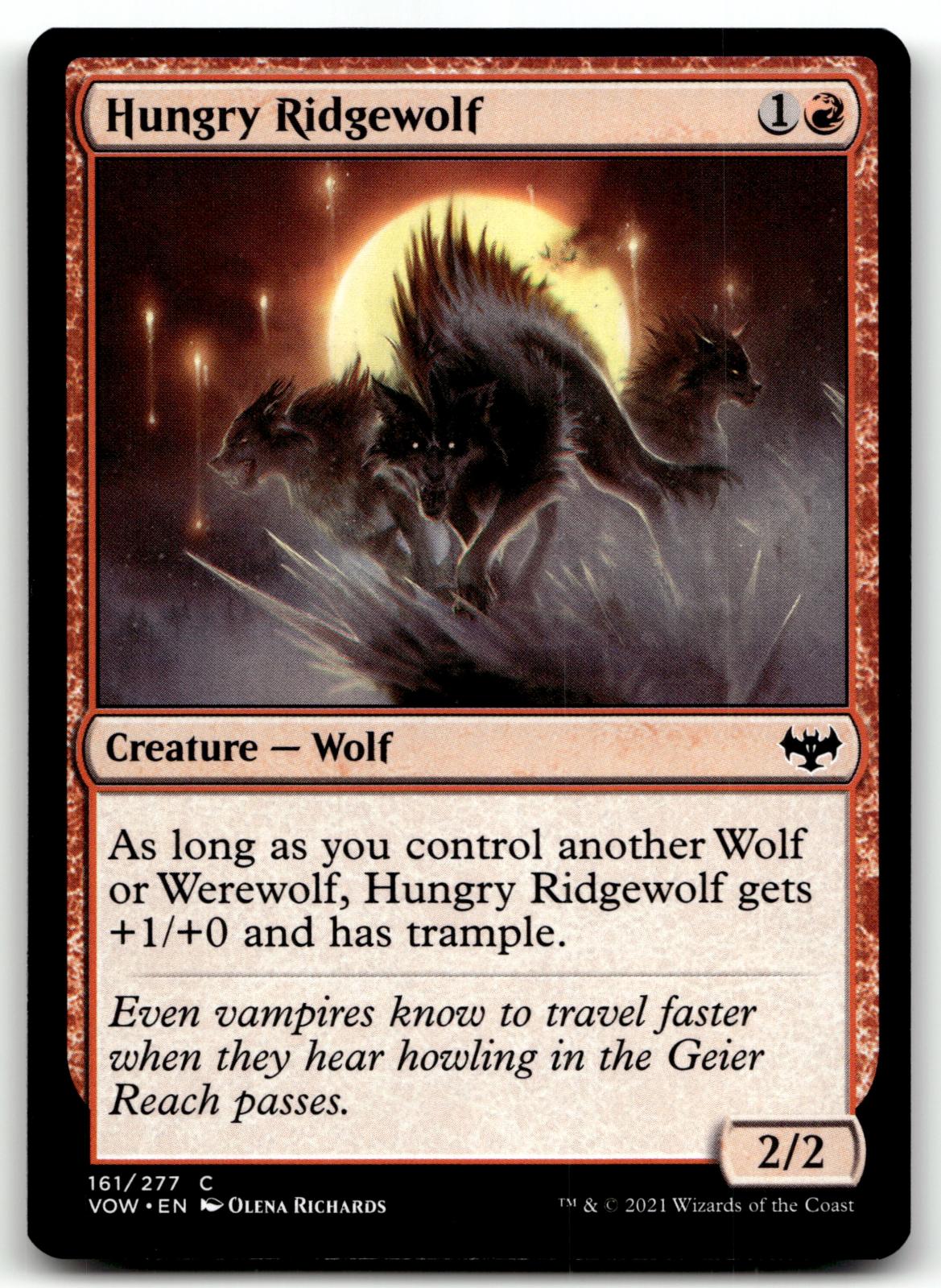 Hungry Ridgewolf 161 Common Innistrad: Crimson Vow Magic: The Gathering NM