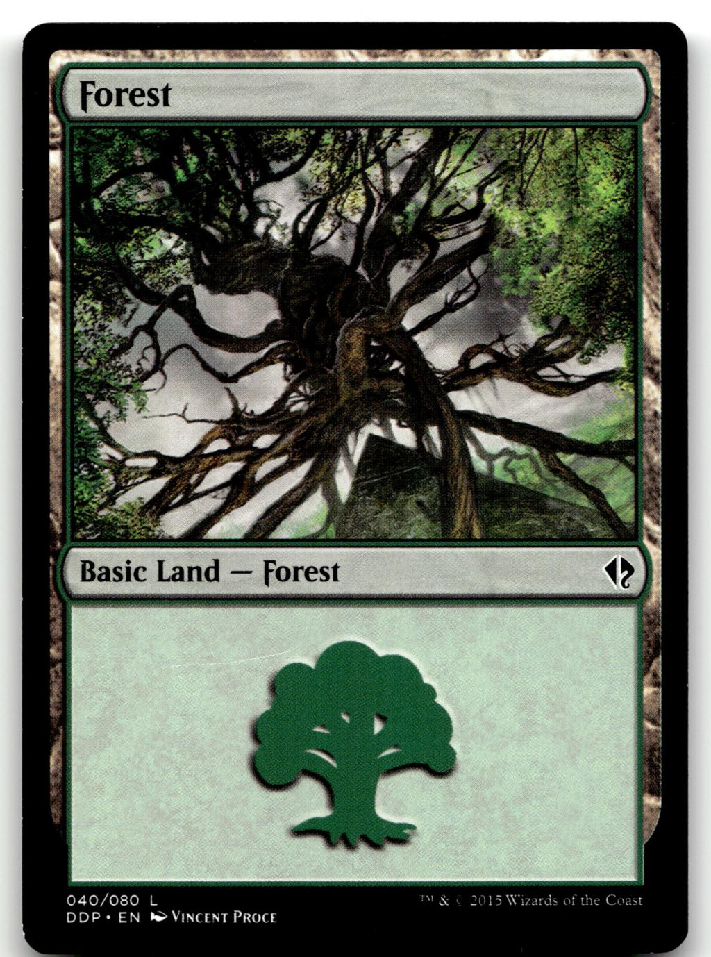Forest (040) 40 Land Duel Decks: Zendikar vs. Eldrazi Magic: The Gathering NM