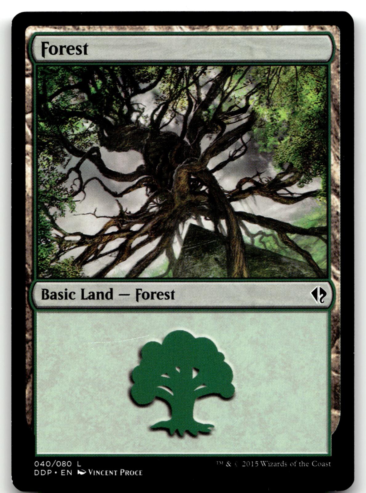 Forest (040) 40 Land Duel Decks: Zendikar vs. Eldrazi Magic: The Gathering NM