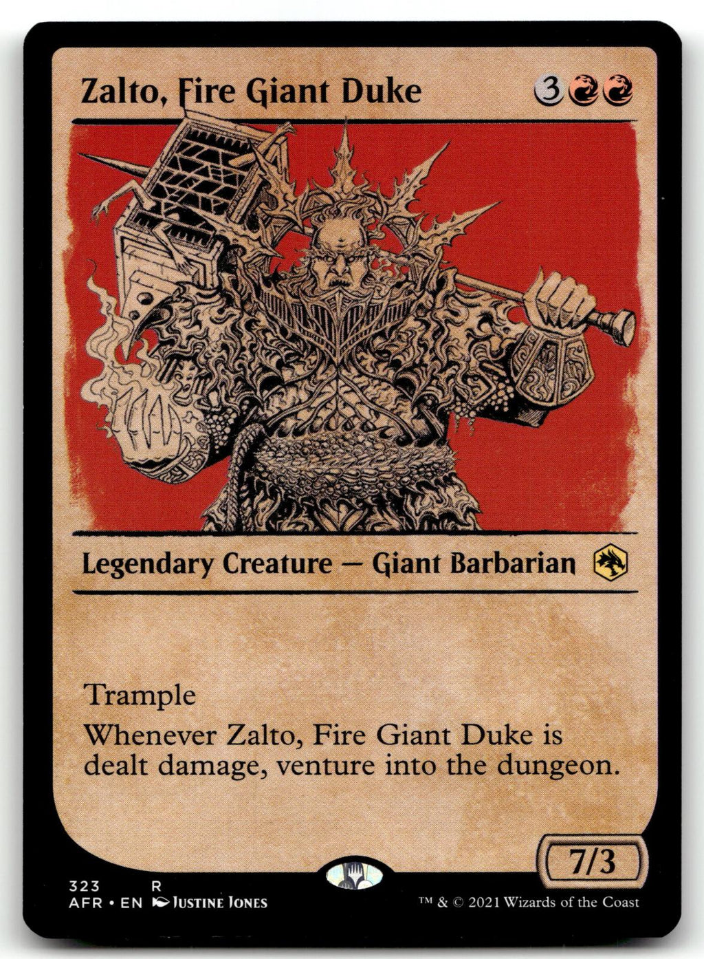 Zalto, Fire Giant Duke (Showcase) 323 Adventures in the Forgotten Realms Magic: The Gathering NM
