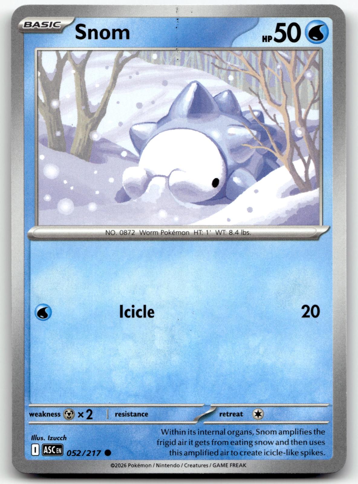 Snom 052/217 Common Ascended Heroes Pokemon Near Mint