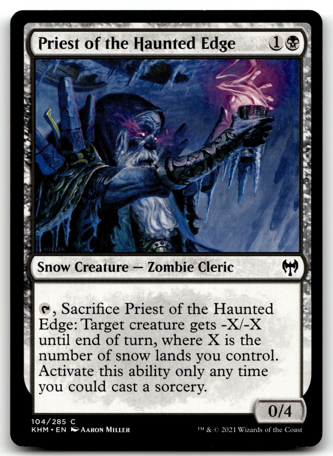 Priest of the Haunted Edge 104 Common Kaldheim Magic: The Gathering Near Mint