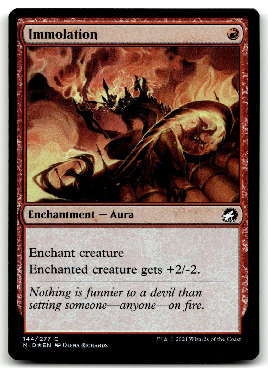 Immolation 144 Common Innistrad: Midnight Hunt Magic: The Gathering Foil NM