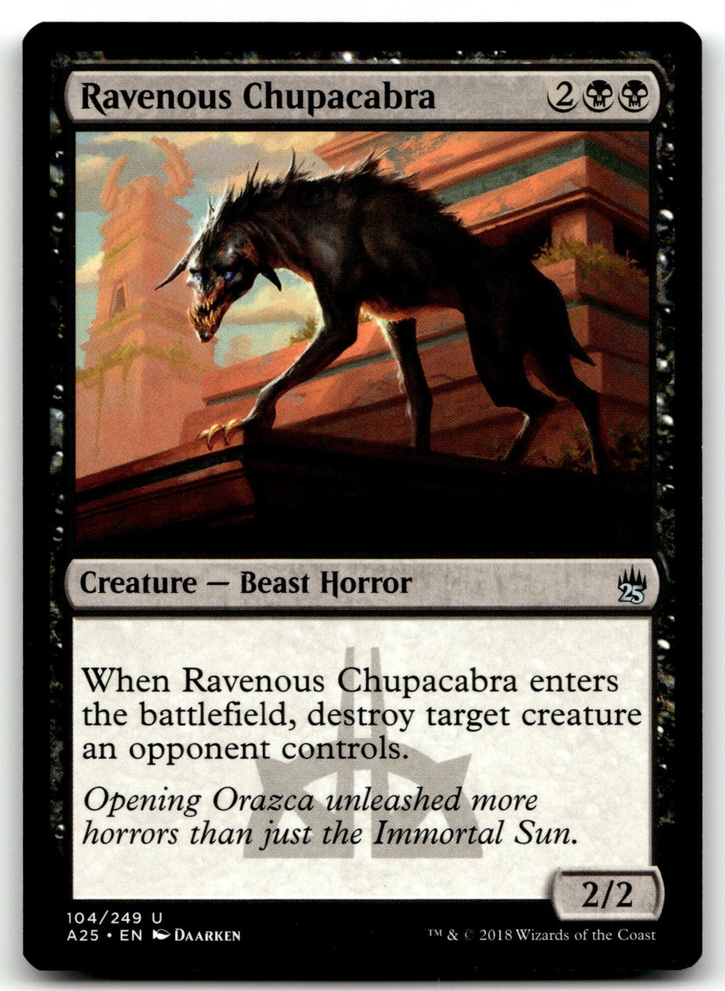 Ravenous Chupacabra 104 Uncommon Masters 25 Magic: The Gathering Near Mint