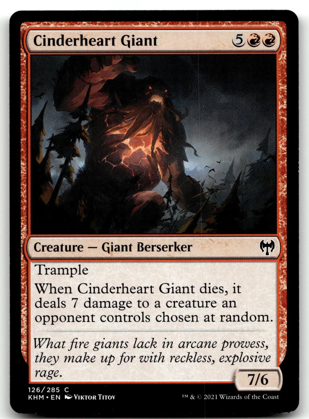 Cinderheart Giant 126 Common Kaldheim Magic: The Gathering Near Mint