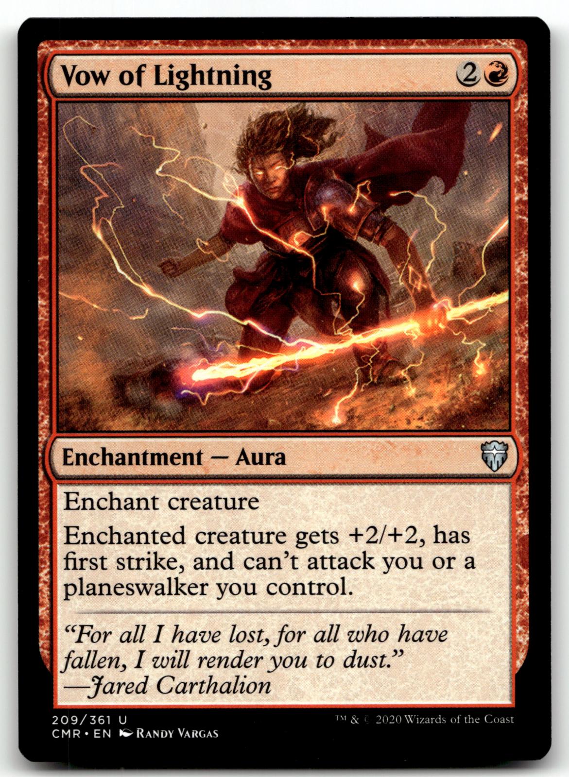 Vow of Lightning 209 Uncommon Commander Legends Magic: The Gathering Near Mint