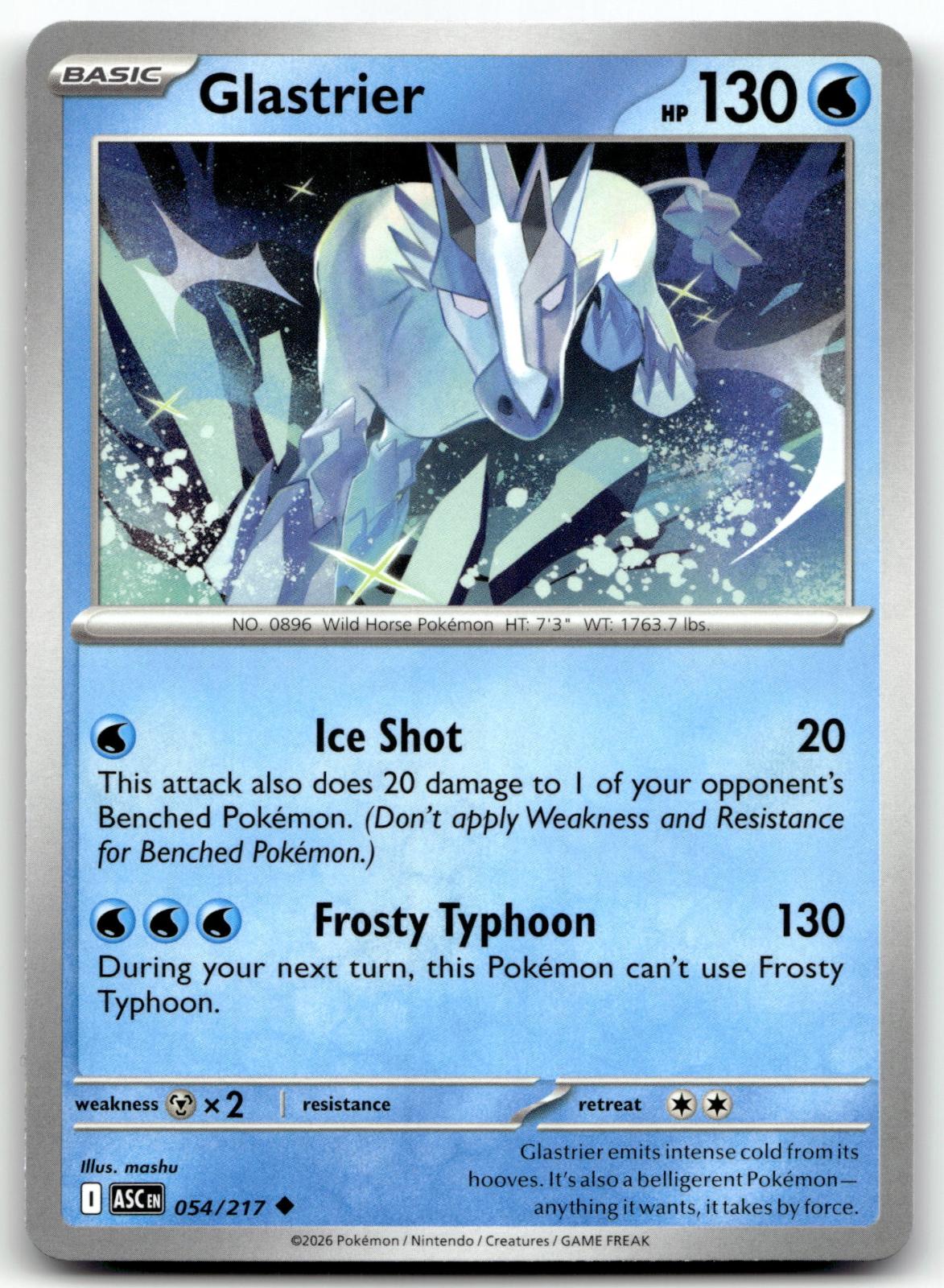 Glastrier 054/217 Uncommon Ascended Heroes Pokemon Near Mint