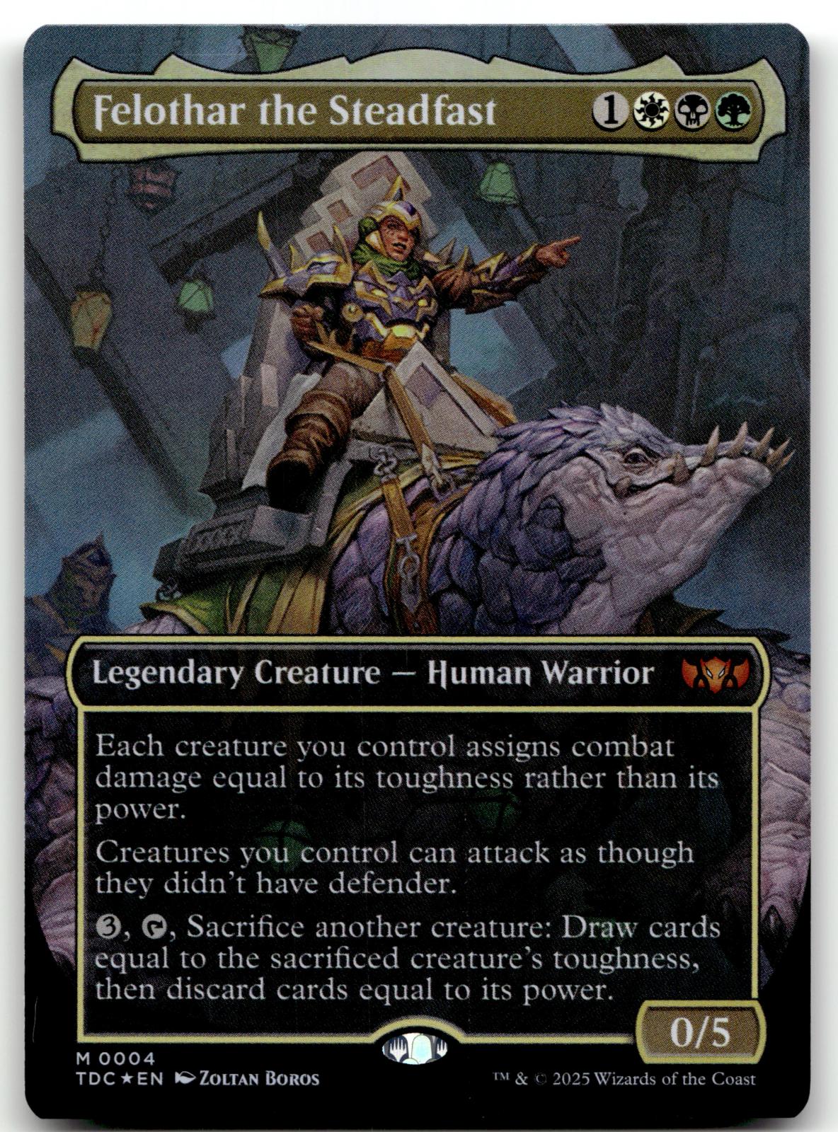 Felothar the Steadfast (Borderless) 4 Commander: Tarkir: Dragonstorm Magic: The Gathering Foil NM