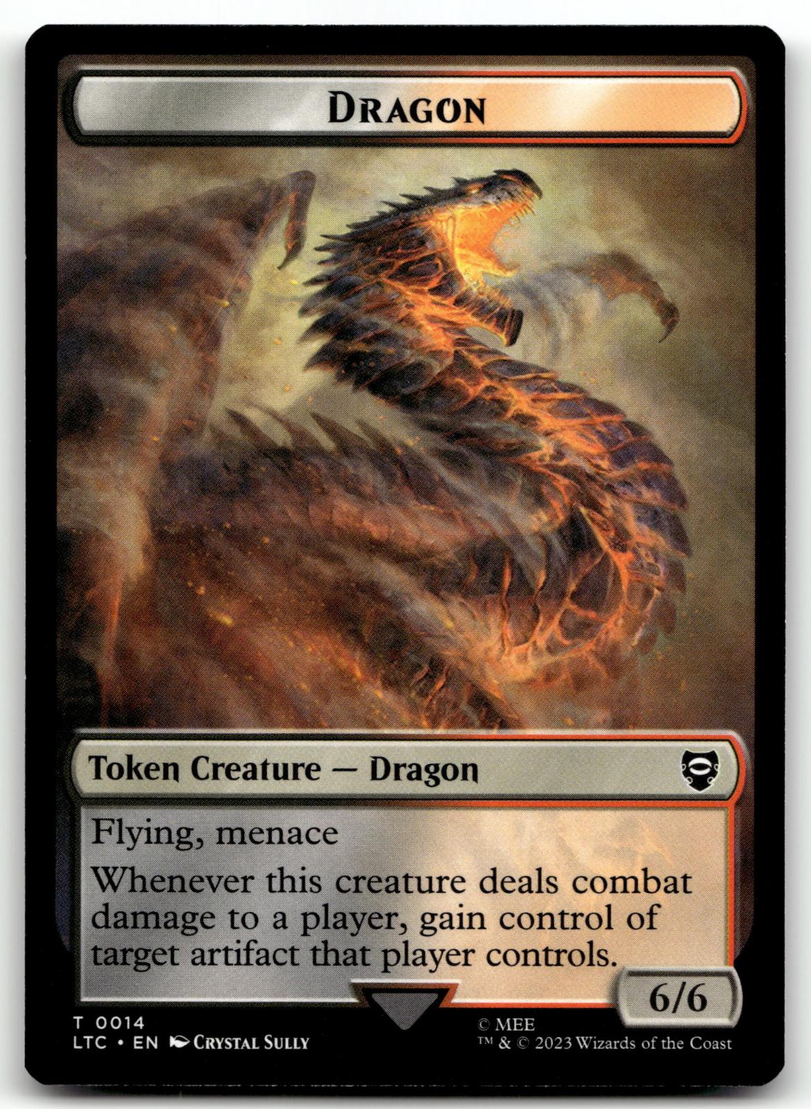 Dragon Token 5 Token Dragons of Tarkir Magic: The Gathering Near Mint
