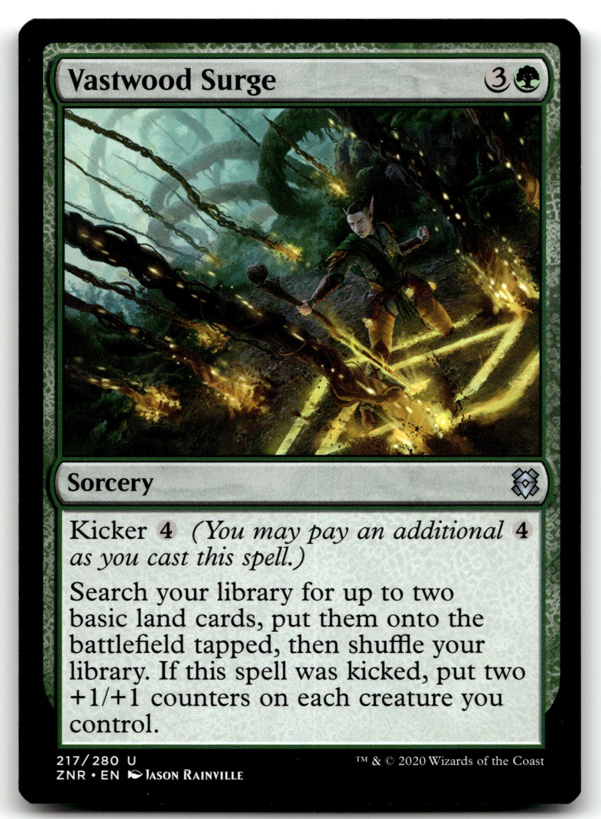 Vastwood Surge 217 Uncommon Zendikar Rising Magic: The Gathering Near Mint