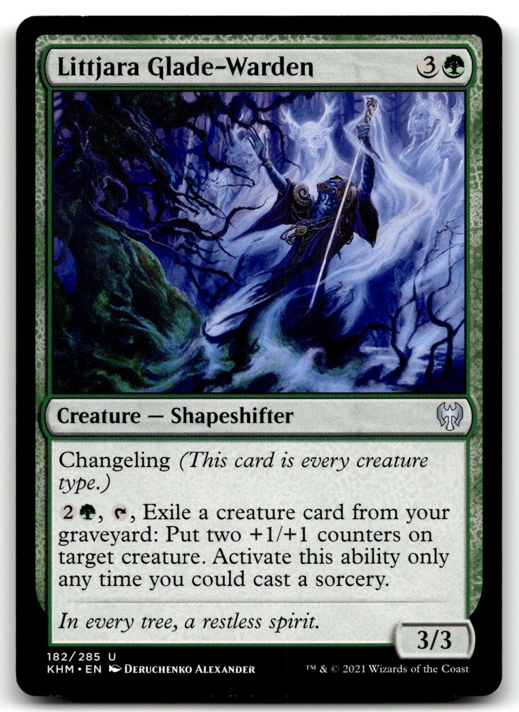 Littjara Glade-Warden 182 Uncommon Kaldheim Magic: The Gathering Near Mint