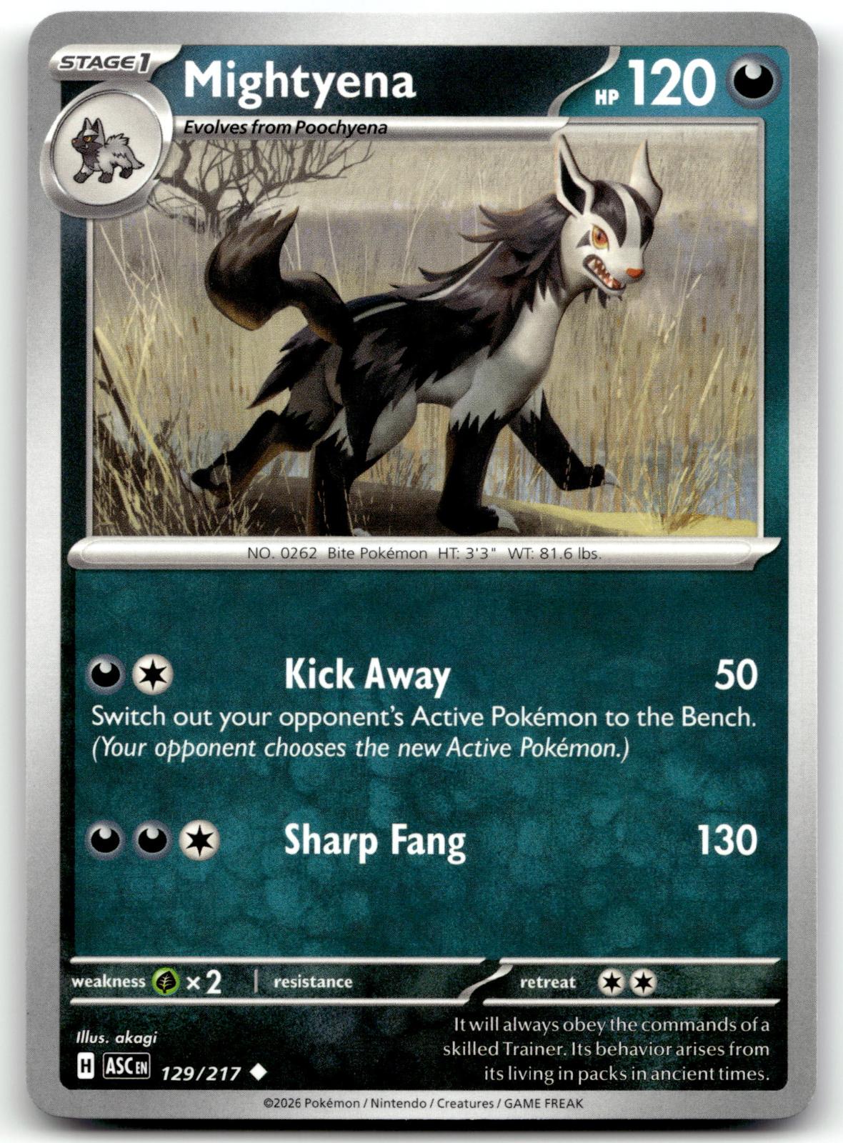 Mightyena 129/217 Uncommon Ascended Heroes Pokemon Near Mint