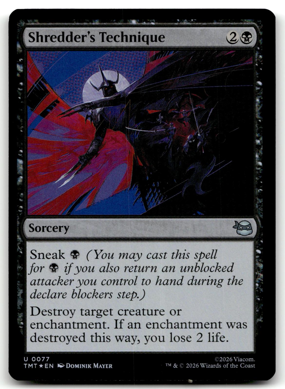 Shredder's Technique 0077 Teenage Mutant Ninja Turtles Magic: The Gathering Foil NM
