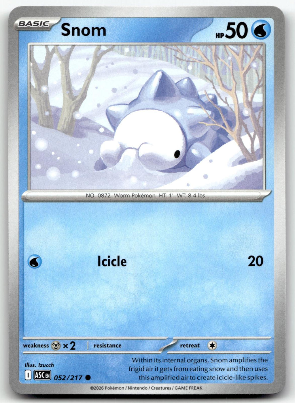Snom 052/217 Common Ascended Heroes Pokemon Near Mint