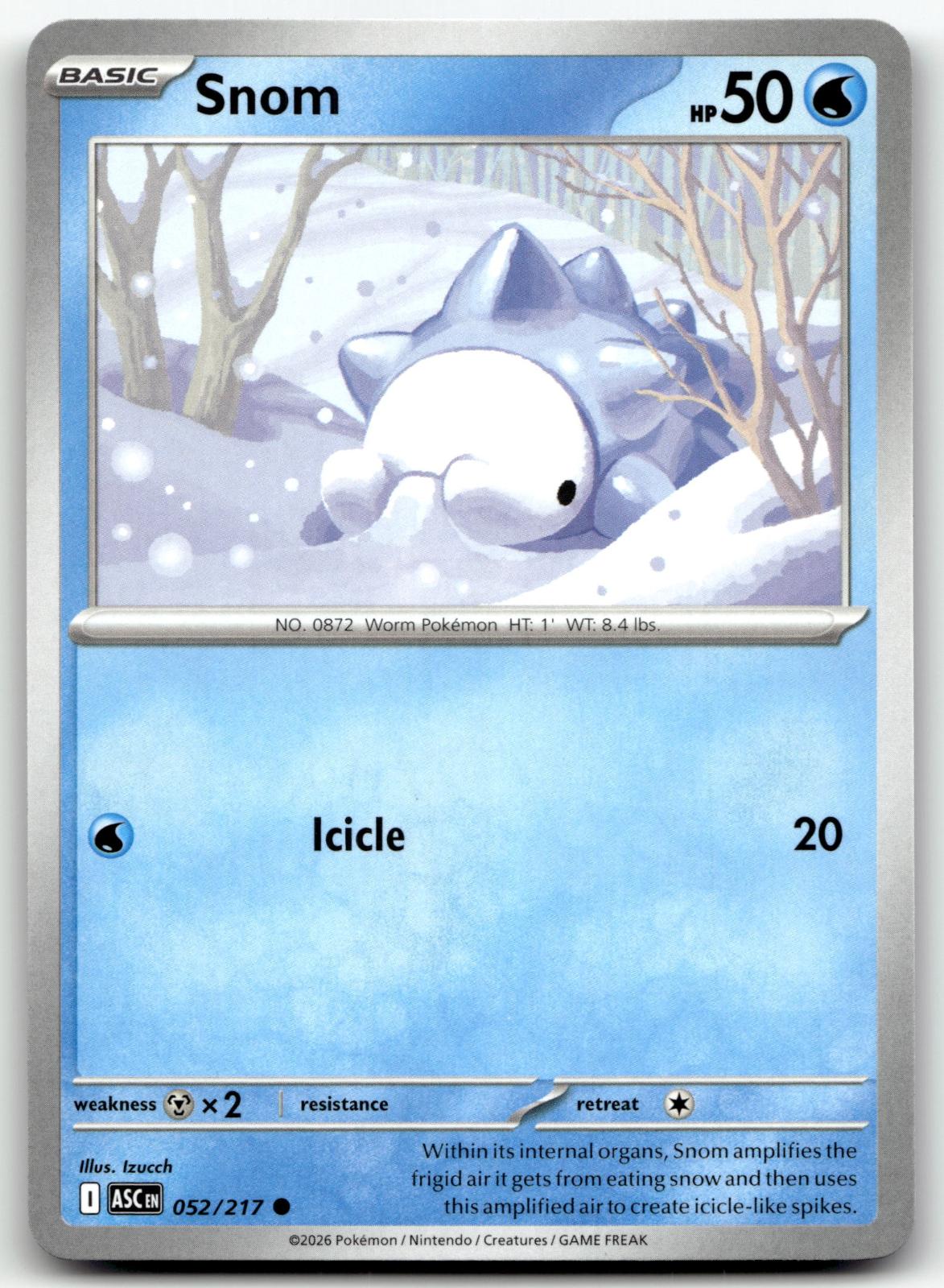 Snom 052/217 Common Ascended Heroes Pokemon Near Mint