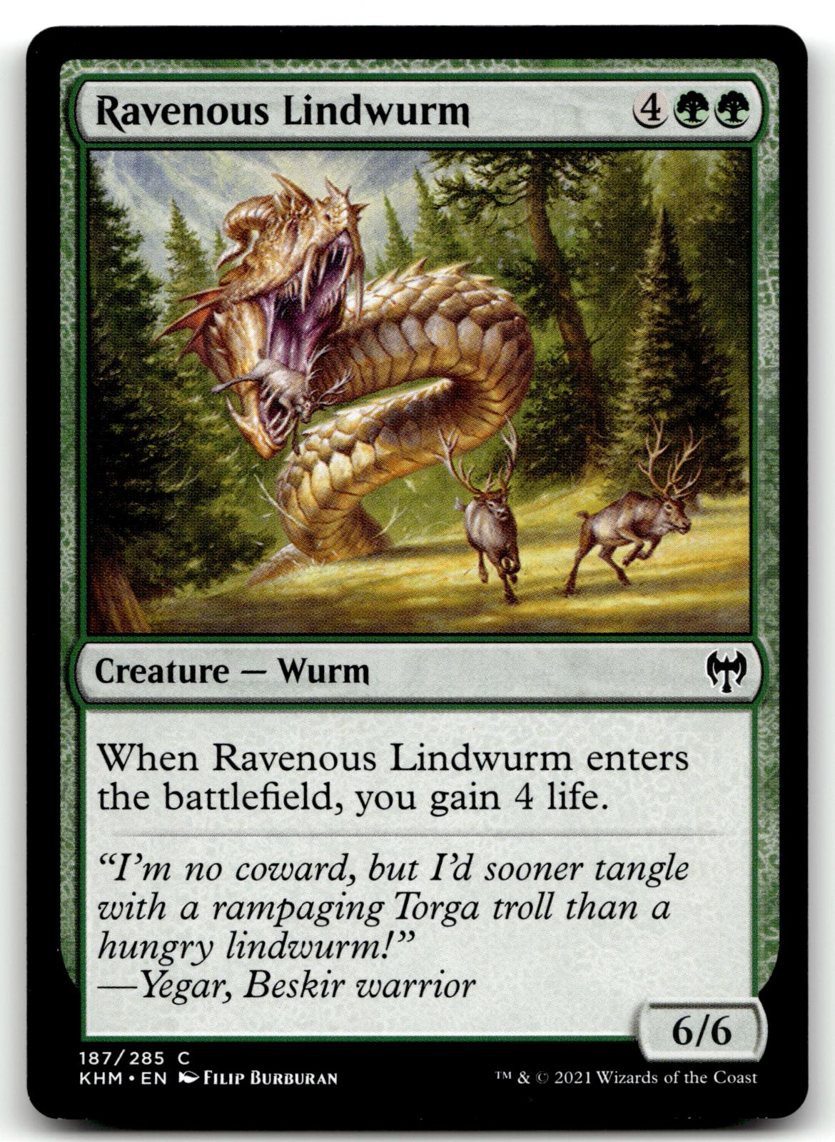 Ravenous Lindwurm 187 Common Kaldheim Magic: The Gathering Near Mint