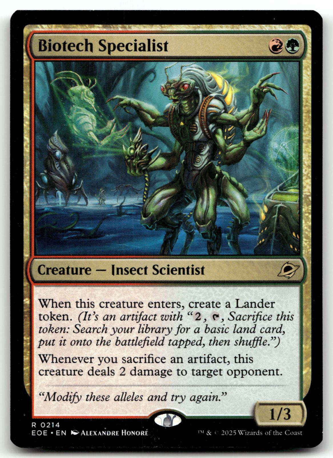 Biotech Specialist 214 Rare Edge of Eternities Magic: The Gathering Near Mint