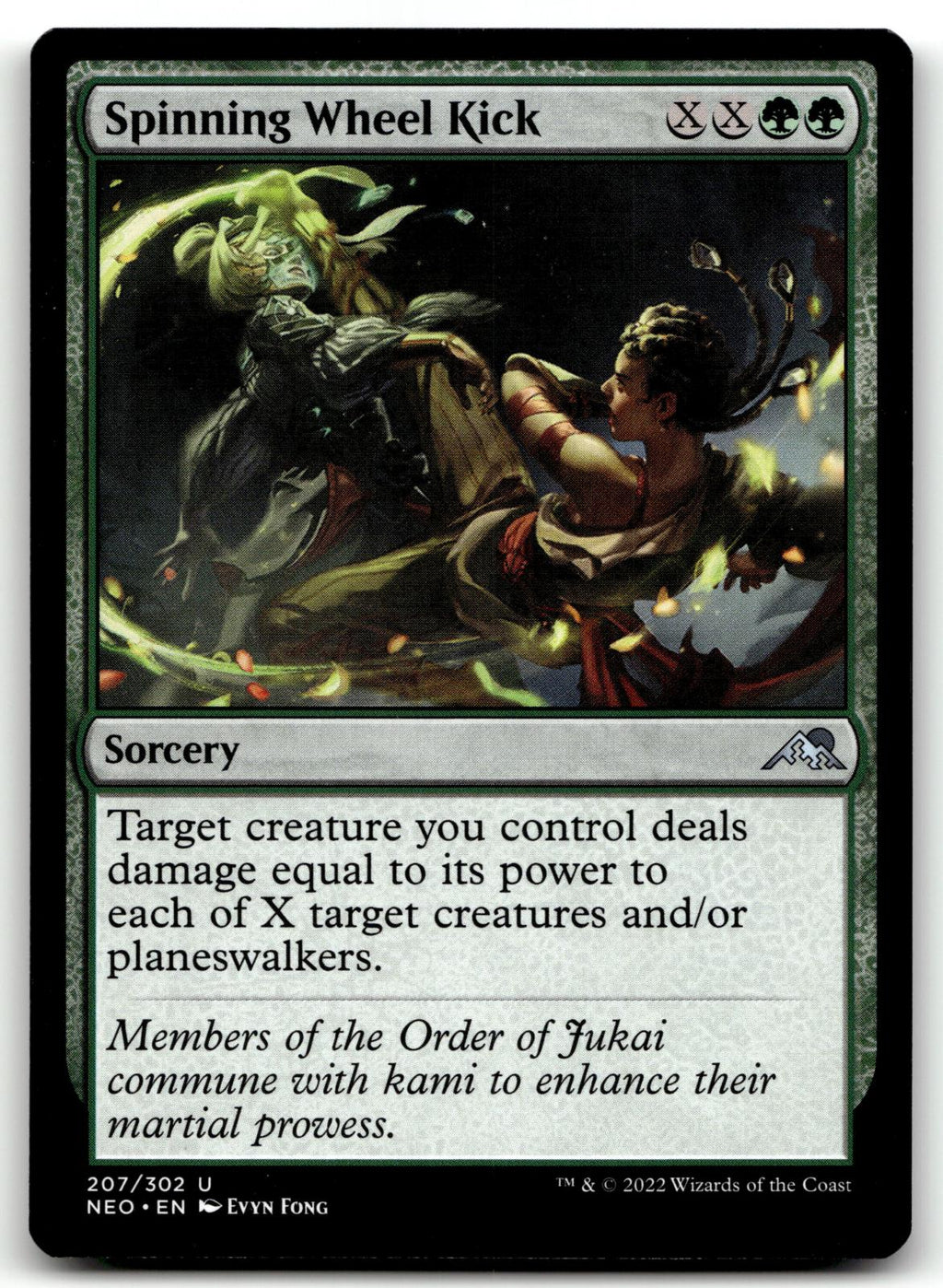 Spinning Wheel Kick 207 Uncommon Kamigawa: Neon Dynasty Magic: The Gathering NM