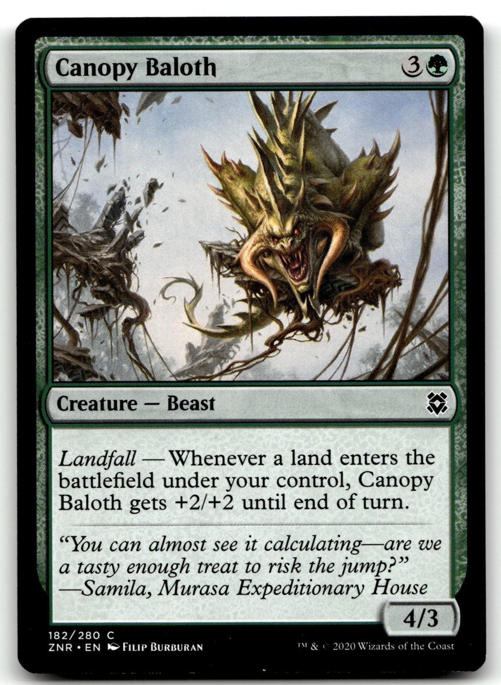 Canopy Baloth 182 Common Zendikar Rising Magic: The Gathering Near Mint