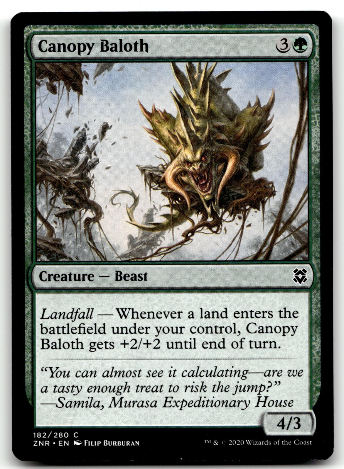 Canopy Baloth 182 Common Zendikar Rising Magic: The Gathering Near Mint