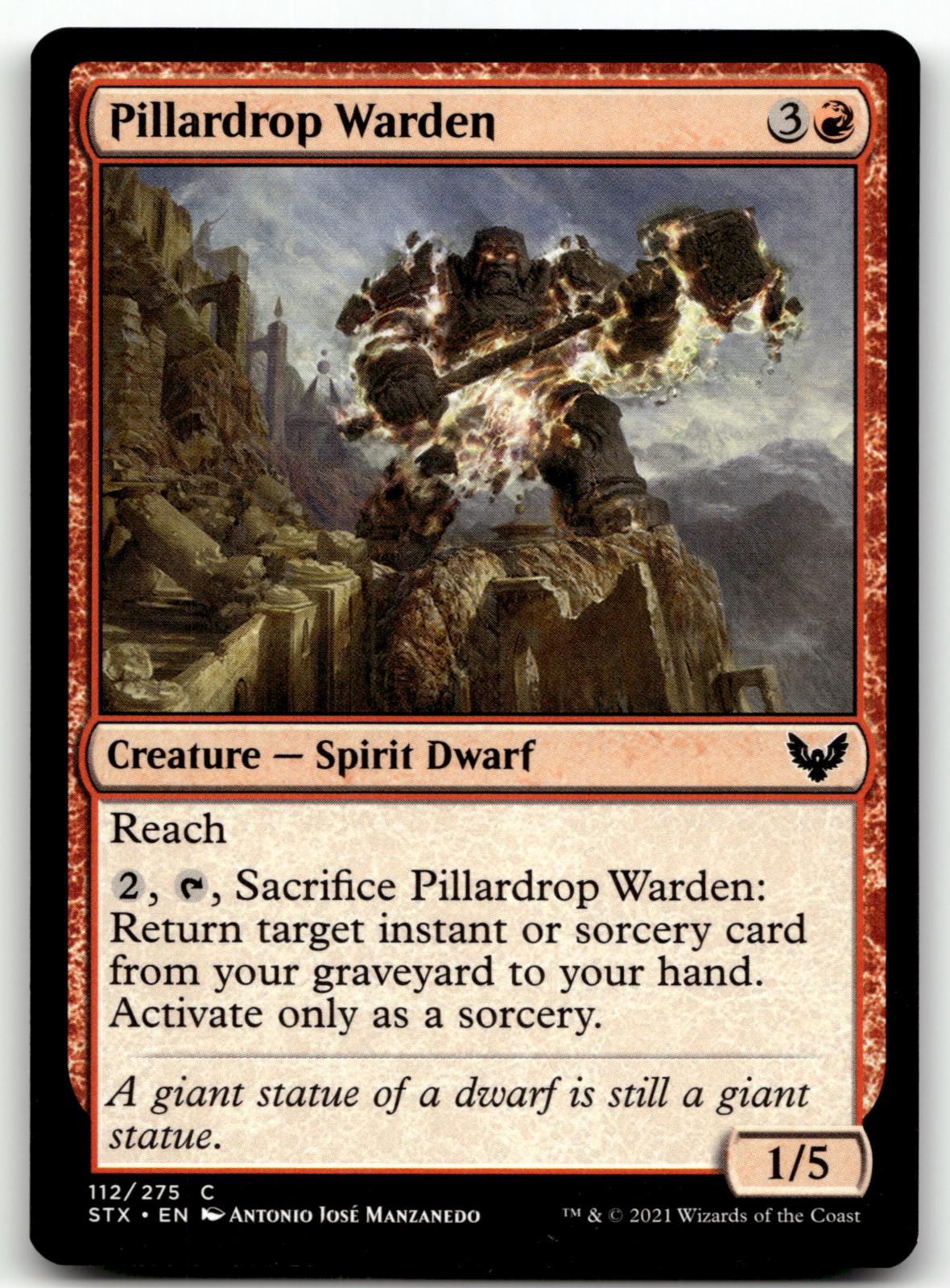 Pillardrop Warden 112 Common Strixhaven: School of Mages Magic: The Gathering NM