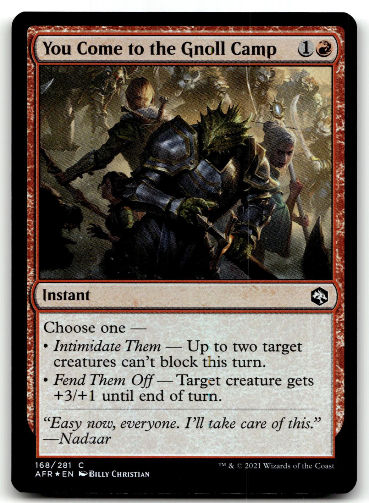 You Come to the Gnoll Camp 168 Adventures in the Forgotten Realms Magic: The Gathering Foil NM