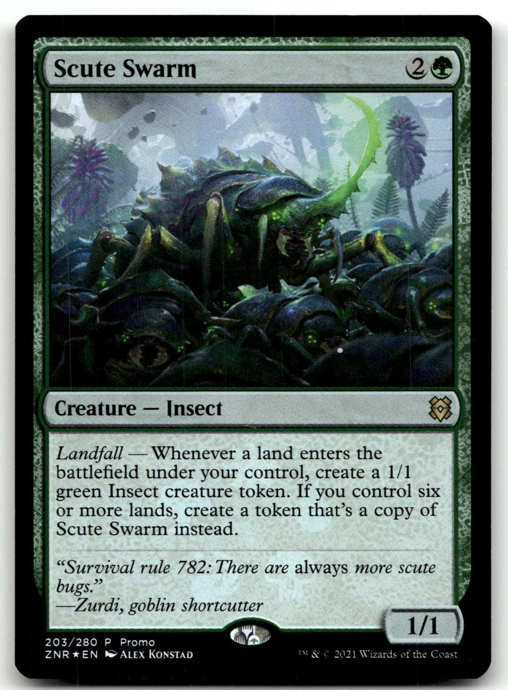 Scute Swarm 203 Rare Zendikar Rising Magic: The Gathering Foil Near Mint
